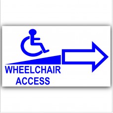 1 x Wheelchair Ramp-Right-Self Adhesive Vinyl Sticker-Disabled,Disability,Wheelchair Sign 